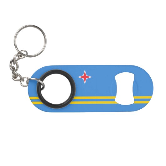 Patriotic Aruba Flag Mini Flaschenöffner (Vorderseite (Horizontal))