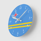 Patriotic Aruba Flag Runde Wanduhr (Winkel)