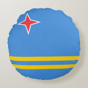 Patriotic Aruba Flag Rundes Kissen