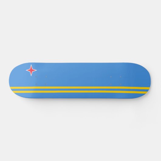 Patriotic Aruba Flag Skateboard (Horizontal)