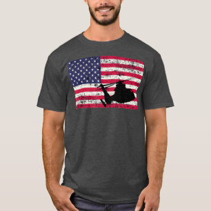 Patriotic AS365 Dauphin Helicopter American flag T-Shirt