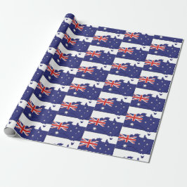 Patriotic AUSTRALIA FLAG Australian Map Kontur Geschenkpapier
