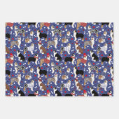 Patriotic Australian Shepherd/Aussie Dog Geschenkpapier Set (Vorderseite)