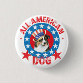 Patriotic Australian Shepherd Button (Vorderseite)