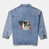 Patriotic Australian Shepherd Denim Jacket Jeansjacke (Rückseite)