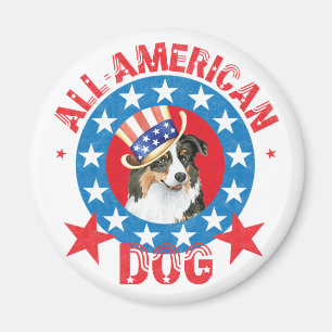 Patriotic Australian Shepherd Magnet