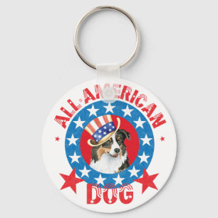 Patriotic Australian Shepherd Schlüsselanhänger