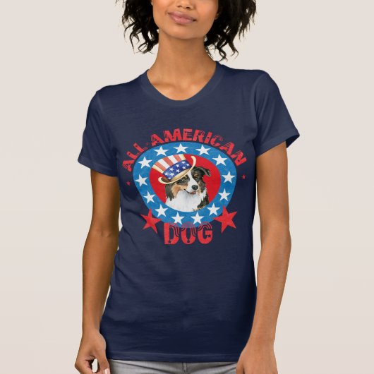 Patriotic Australian Shepherd T-Shirt (Vorderseite)
