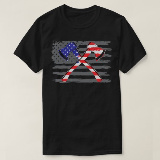 Patriotic Ax Throwing Gift Idea T-Shirt (Design vorne)