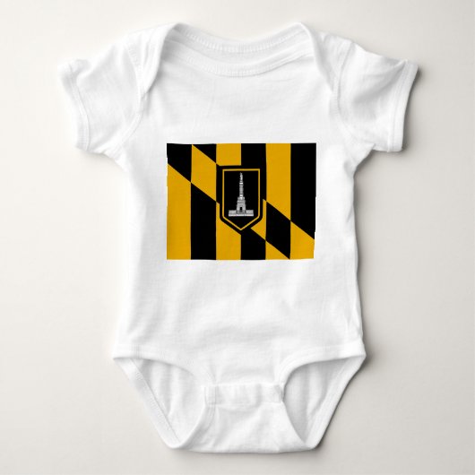 Patriotic Baby Bodysuit mit Flagge von Baltimore U Baby Strampler (Vorderseite)