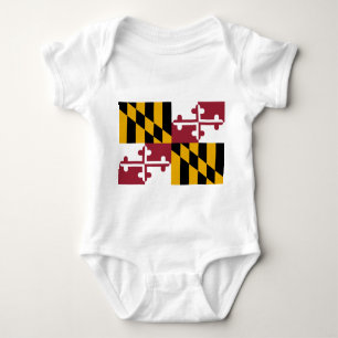 Patriotic Baby Bodysuit mit Flagge von Maryland, U Baby Strampler