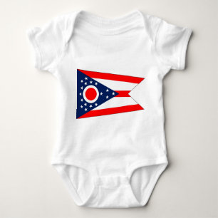 Patriotic Baby Bodysuit with flagge Ohio, USA Baby Strampler