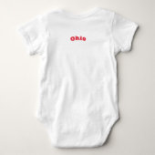 Patriotic Baby Bodysuit with flagge Ohio, USA Baby Strampler (Rückseite)