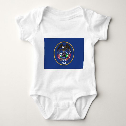 Patriotic Baby Bodysuit with flagge Utah, USA Baby Strampler (Vorderseite)