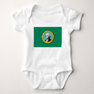 Patriotic Baby Bodysuit with flagge Washington, US Strampler