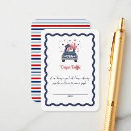 Patriotic Baby Shower Diaper Raffle Card Begleitkarte