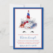 Patriotic Baby Shower Unicorn Red White Blue Baby Einladung (Vorderseite)