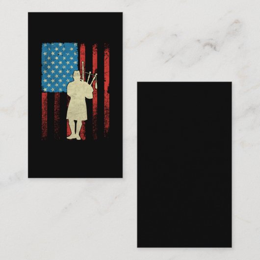 Patriotic Bagpiper American Flag USA Bagpipe Visitenkarte (Vorne/Hinten)