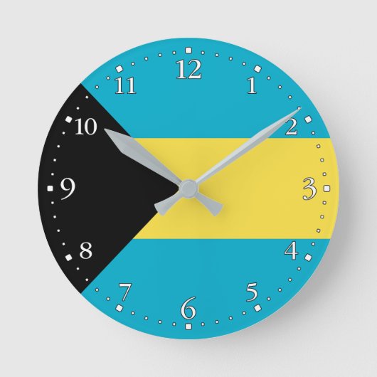 Patriotic Bahamian Flag Runde Wanduhr (Vorderseite)