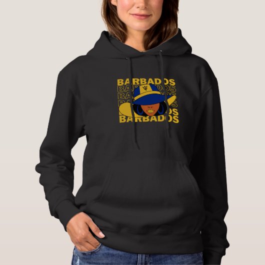 Patriotic Bajan Roots Barbados Flag Kleidung T-Shi Hoodie (Vorderseite)