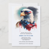 Patriotic Bald Adler 4. Juli Einladungen (Vorderseite)