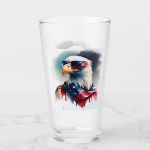 Patriotic Bald Adler 4. Juli Glas
