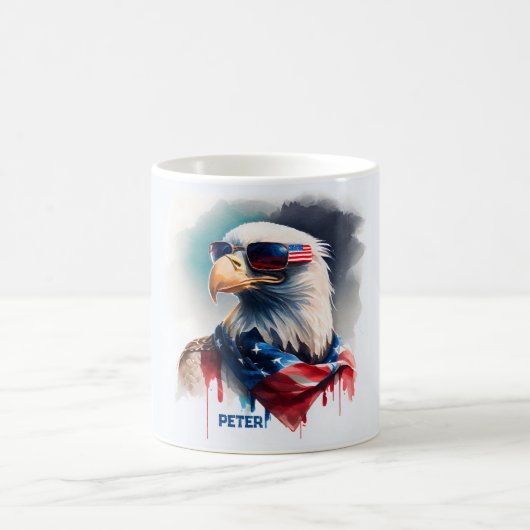 Patriotic Bald Adler 4. Juli Kaffeetasse (Mittel)