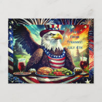 Patriotic Bald Eagle 4. Juli Postcard