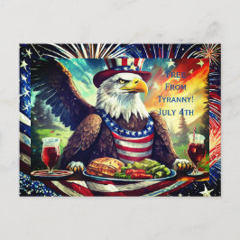 Patriotic Bald Eagle 4. Juli Postcard Postkarte