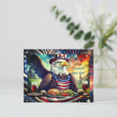Patriotic Bald Eagle 4. Juli Postcard Postkarte (Stehend Vorderseite)