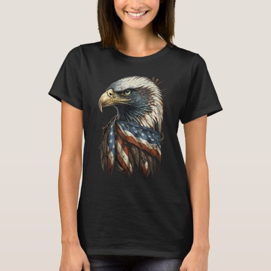 Patriotic Bald Eagle 4th Of July Men USA American  T-Shirt (Vorderseite)