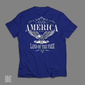 Patriotic Bald Eagle America 1776 Land of the Free T-Shirt