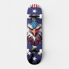 Patriotic Bald Eagle American Flag Custom Complete Skateboard