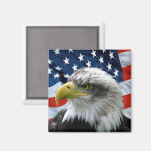Patriotic Bald Eagle American Flag Magnet (Vorderseite/Rückseite)