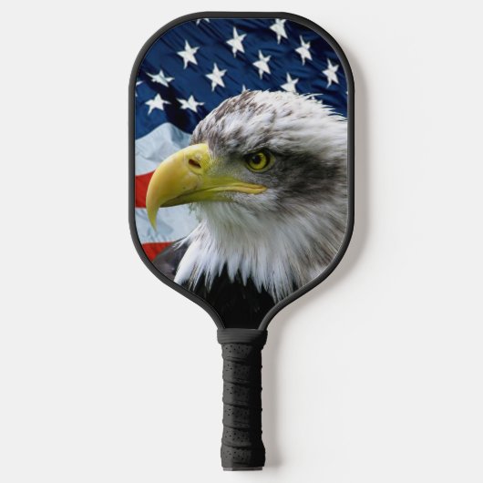 Patriotic Bald Eagle American Flag Pickleball Schläger (Vorderseite)
