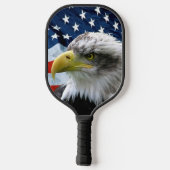 Patriotic Bald Eagle American Flag Pickleball Schläger (Rückseite)