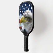 Patriotic Bald Eagle American Flag Pickleball Schläger (Links)