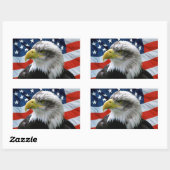 Patriotic Bald Eagle American Flag Rechteckiger Aufkleber (Blatt)
