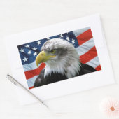 Patriotic Bald Eagle American Flag Rechteckiger Aufkleber (Umschlag)