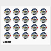 Patriotic Bald Eagle American Flag Runder Aufkleber (Blatt)