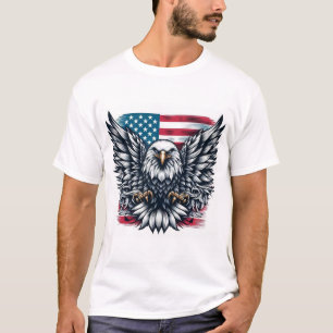 Patriotic Bald Eagle American Flag T - Shirt