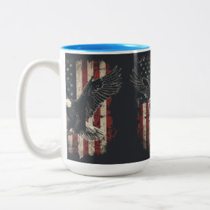 Patriotic Bald Eagle American Flag Tasse