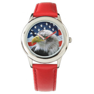 Patriotic Bald Eagle American Flag Watch Armbanduhr