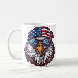 Patriotic Bald Eagle Amerikanische Flagge Kaffeetasse