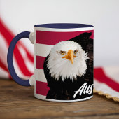 Patriotic Bald Eagle Bold Red White American Flag Tasse