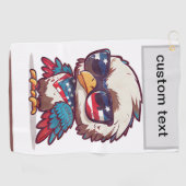 Patriotic Bald Eagle Car Floor Mat Golfhandtuch (Horizontal)