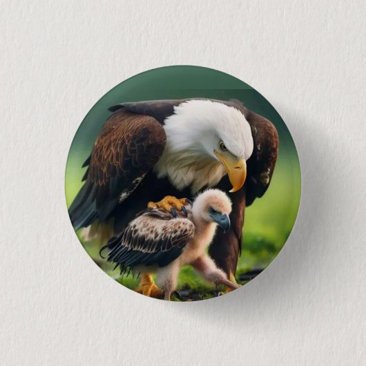 Patriotic Bald Eagle Father's Day Wildlife Gift Button (Vorderseite)