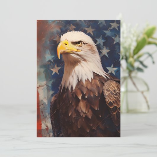Patriotic Bald Eagle Feiertagskarte (Stehend Vorderseite)