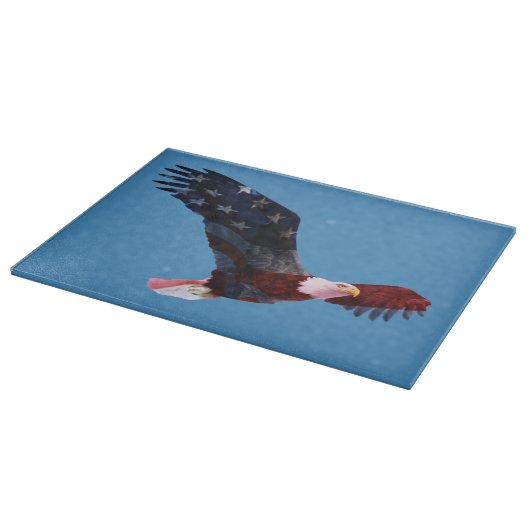 Patriotic Bald Eagle Flag Cutting Board Schneidebrett (Ecke)