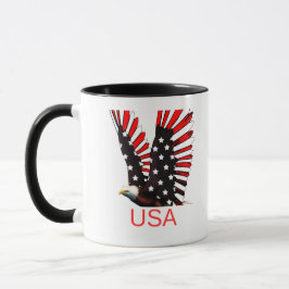 Patriotic Bald Eagle Flying Design Tasse